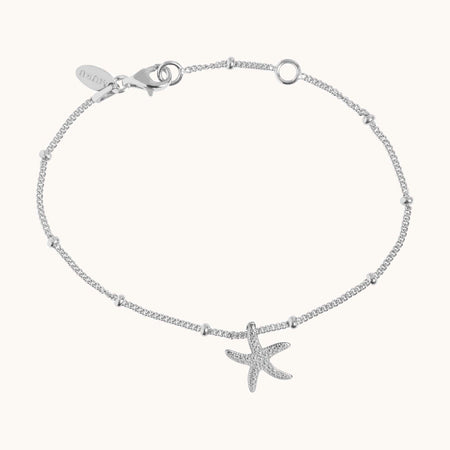 Starfish Bead Bracelet Silver